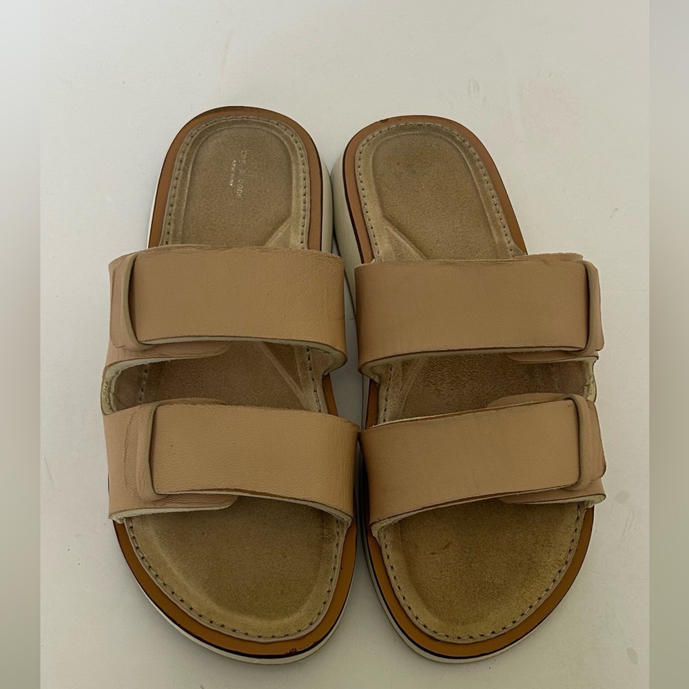 RAG & BONE PARKER SLIDE SANDAL‎ TUNDRA TAUPE LEATHER SUEDE EU 40 US 10